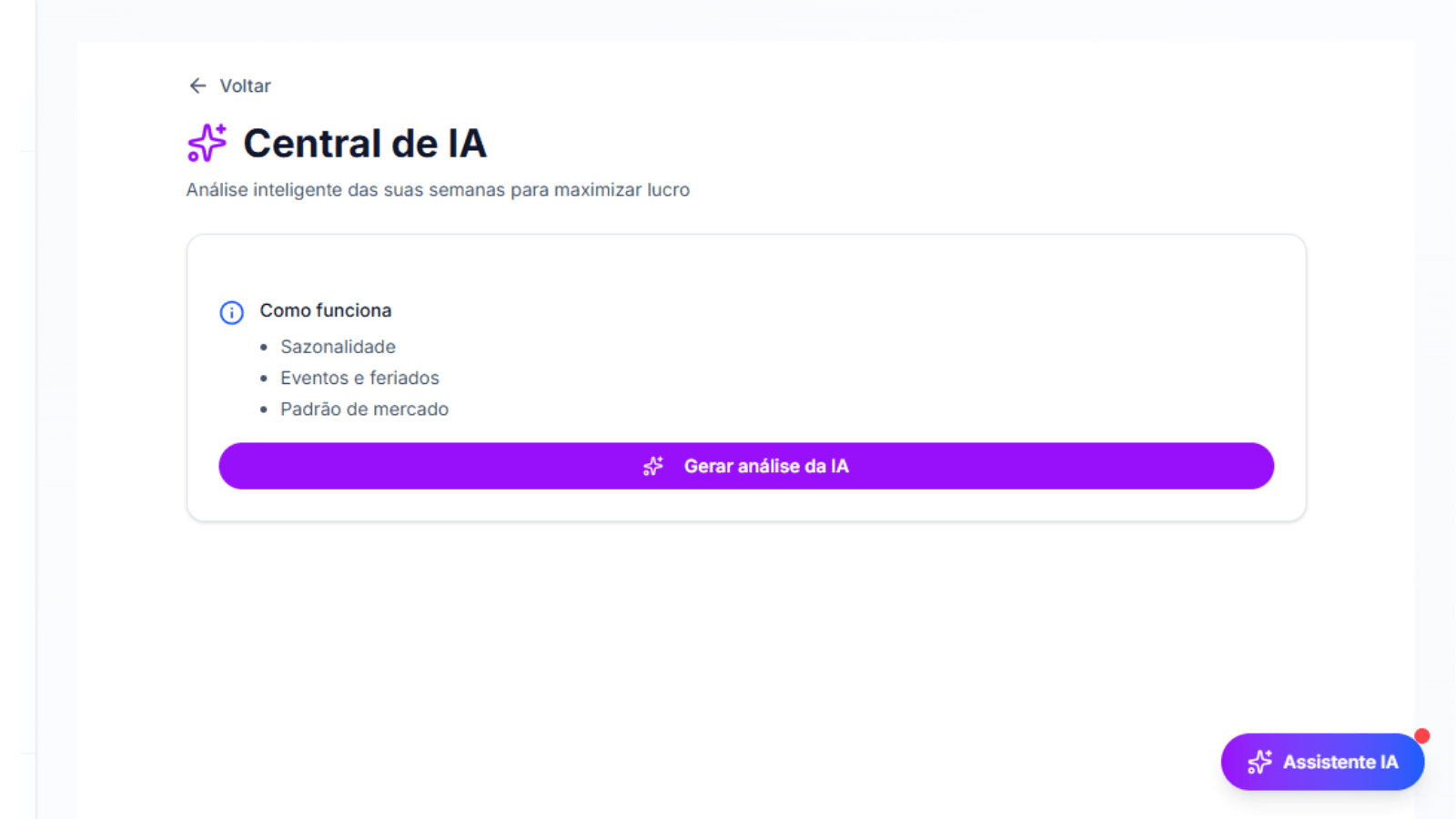 IA sugerindo preços inteligentes